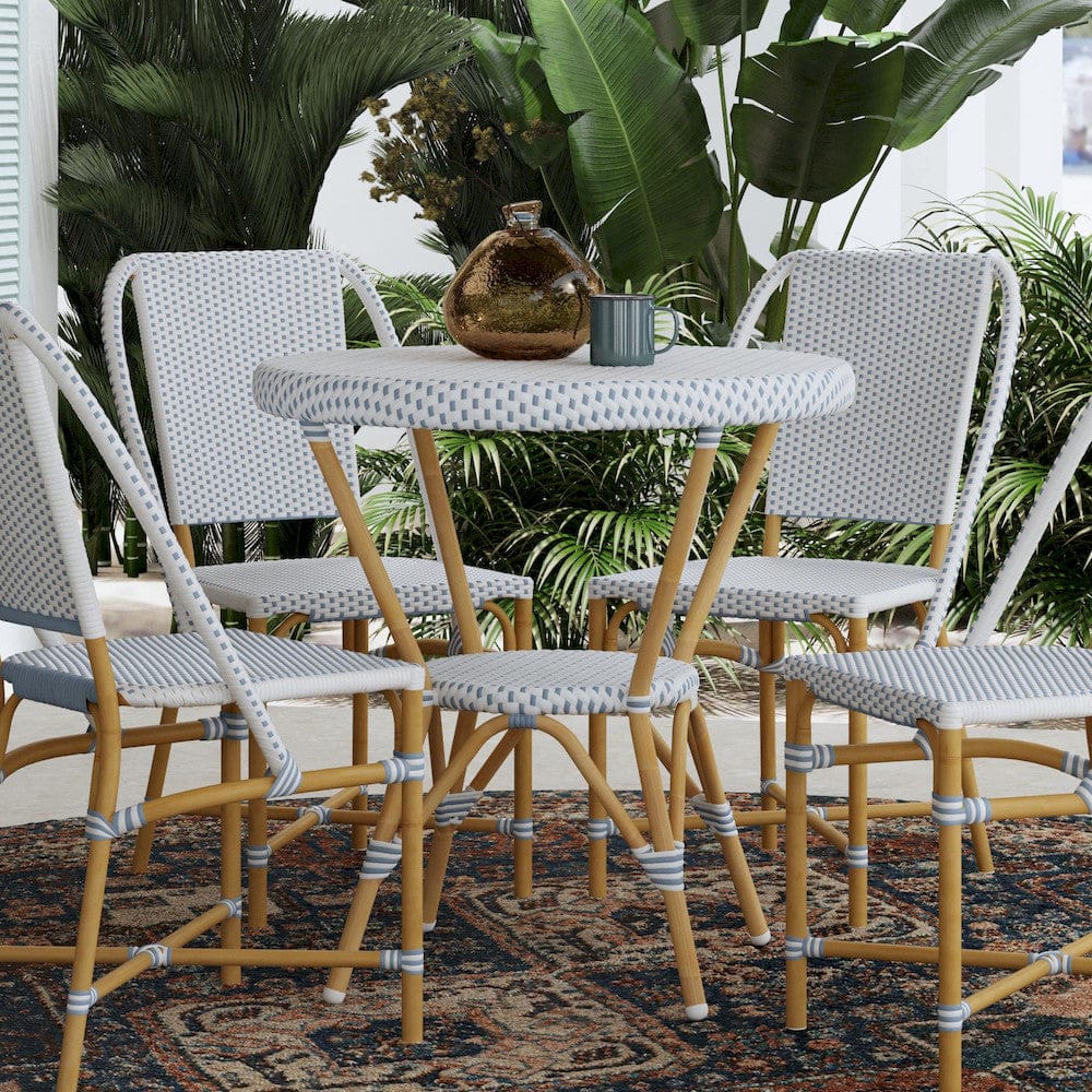 Butler Specialty Company - Tobias 30 in. W Outdoor Round Rattan and Metal Bistro Table, Blue - 5646194 view 8