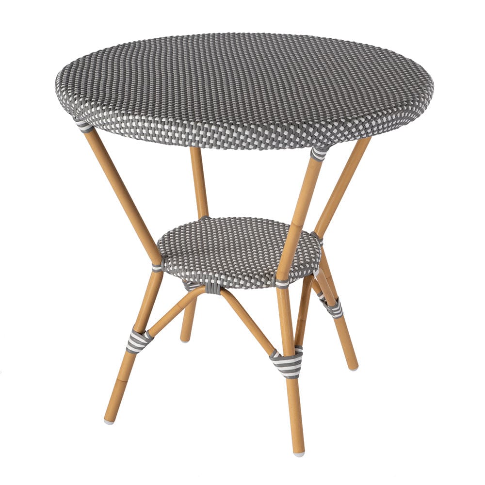 Butler Specialty Company - Tobias 30 in. W Outdoor Round Rattan and Metal Bistro Table, Gray and White - 5646329 View 1