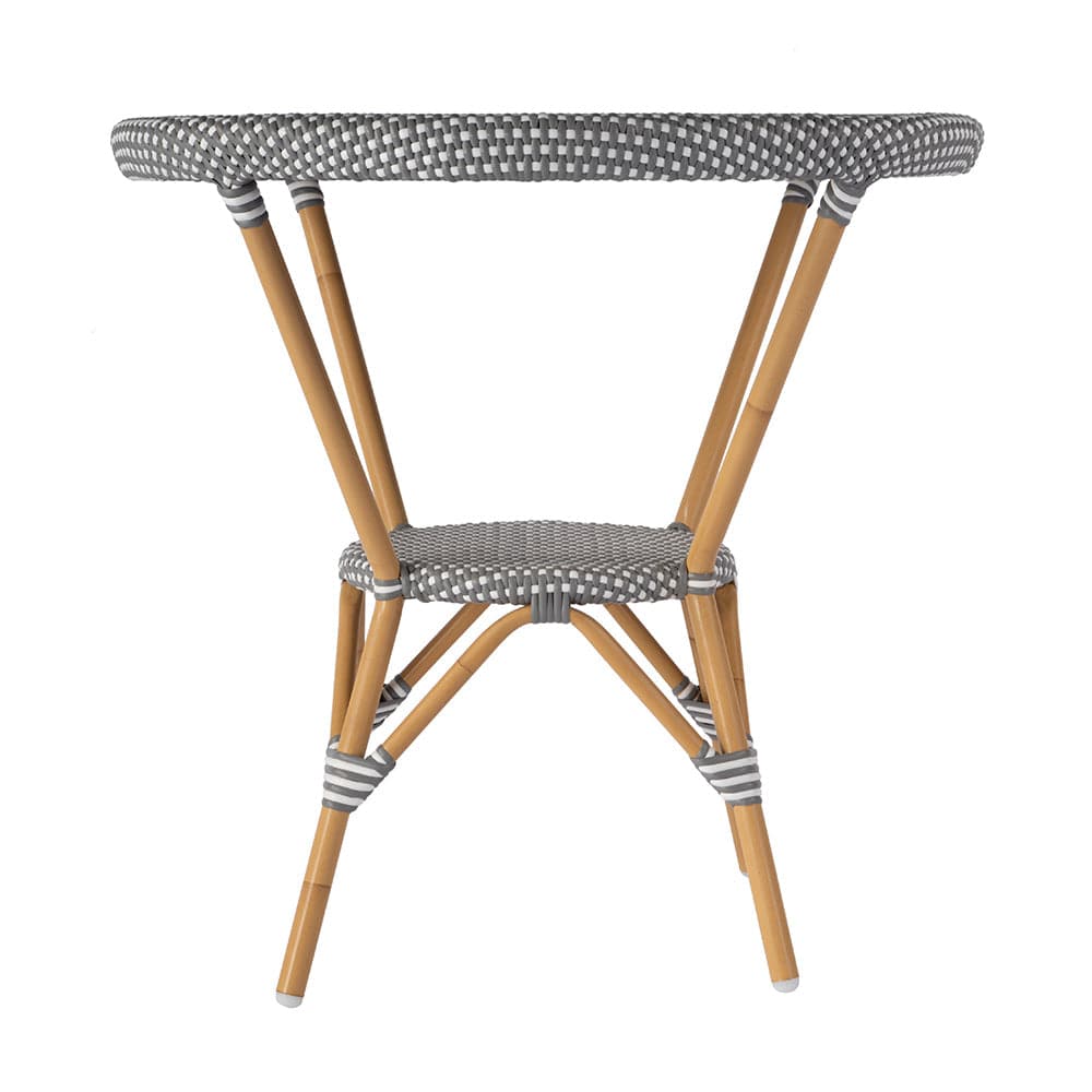 Butler Specialty Company - Tobias 30 in. W Outdoor Round Rattan and Metal Bistro Table, Gray and White - 5646329 View 3