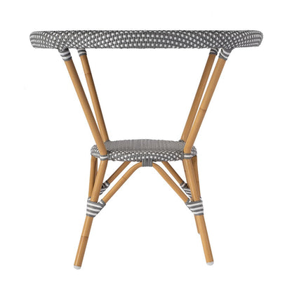 Butler Specialty Company - Tobias 30 in. W Outdoor Round Rattan and Metal Bistro Table, Gray and White - 5646329 View 3