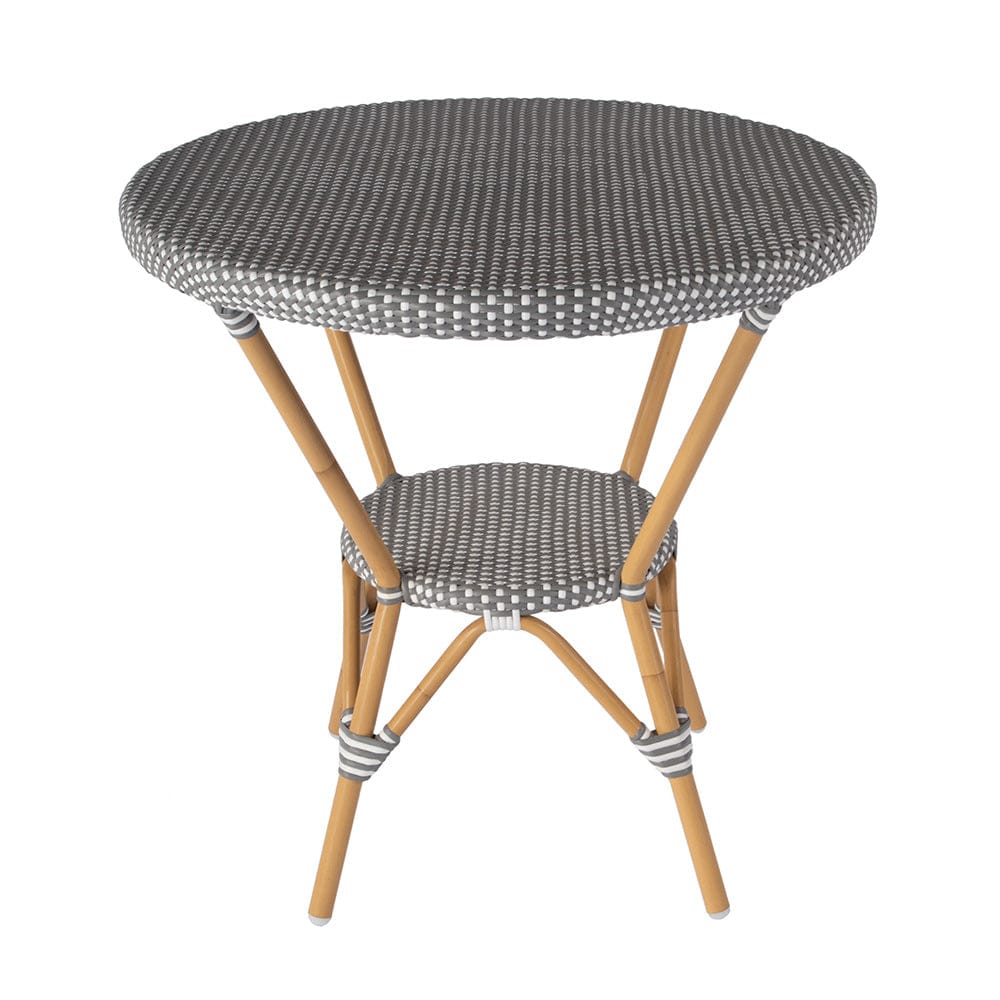 Butler Specialty Company - Tobias 30 in. W Outdoor Round Rattan and Metal Bistro Table, Gray and White - 5646329 View 4