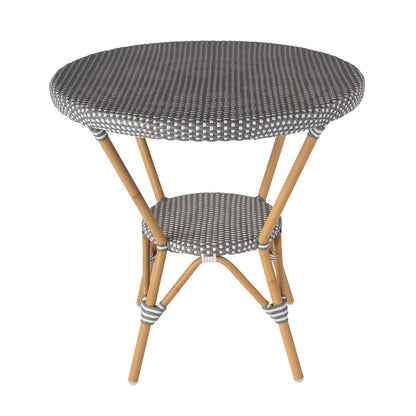 Butler Specialty Company - Tobias 30 in. W Outdoor Round Rattan and Metal Bistro Table, Gray and White - 5646329 View 4
