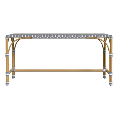 Butler Specialty Company - Tobias 40 in. W Outdoor Rectangular Rattan Dining Bench, Gray and White Dot - 5650329 View 2