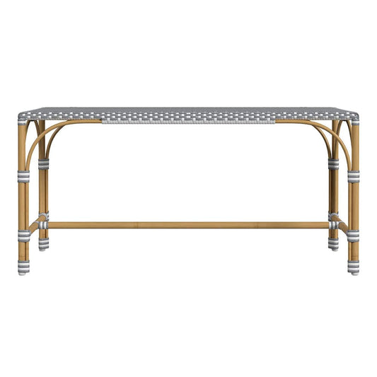 Butler Specialty Company - Tobias 40 in. W Outdoor Rectangular Rattan Dining Bench, Gray and White Dot - 5650329 View 2