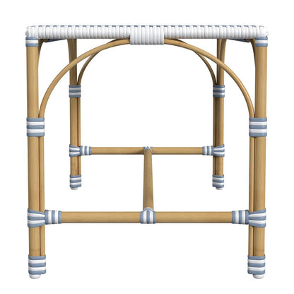 Butler Specialty Company - Tobias 40 in. W Outdoor Rectangular Rattan Dining Bench, White and Sky Blue Dot - 5650194 View 3