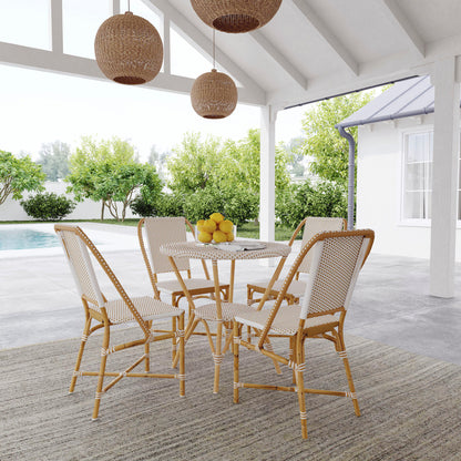 Butler Specialty Company - Tobias Indoor/Outdoor 18.5 in. Seat Height Rattan Dining Chair, Beige/White - 5647433