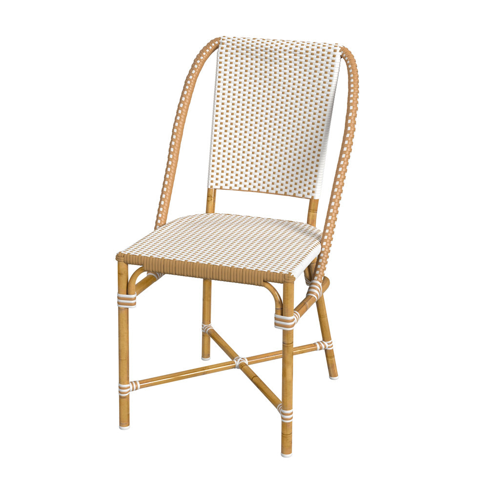 Butler Specialty Company - Tobias Indoor/Outdoor 18.5 in. Seat Height Rattan Dining Chair, Beige/White - 5647433