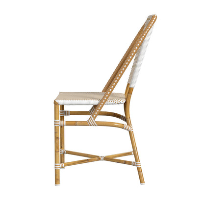 Butler Specialty Company - Tobias Indoor/Outdoor 18.5 in. Seat Height Rattan Dining Chair, Beige/White - 5647433