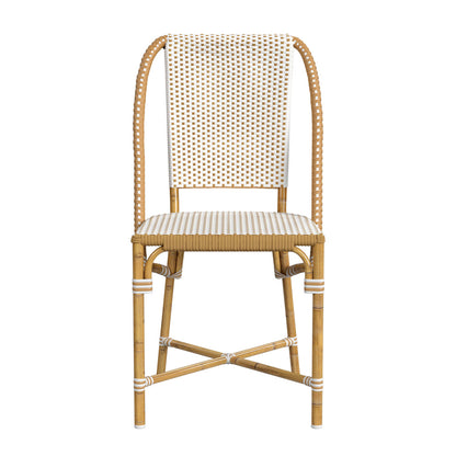 Butler Specialty Company - Tobias Indoor/Outdoor 18.5 in. Seat Height Rattan Dining Chair, Beige/White - 5647433