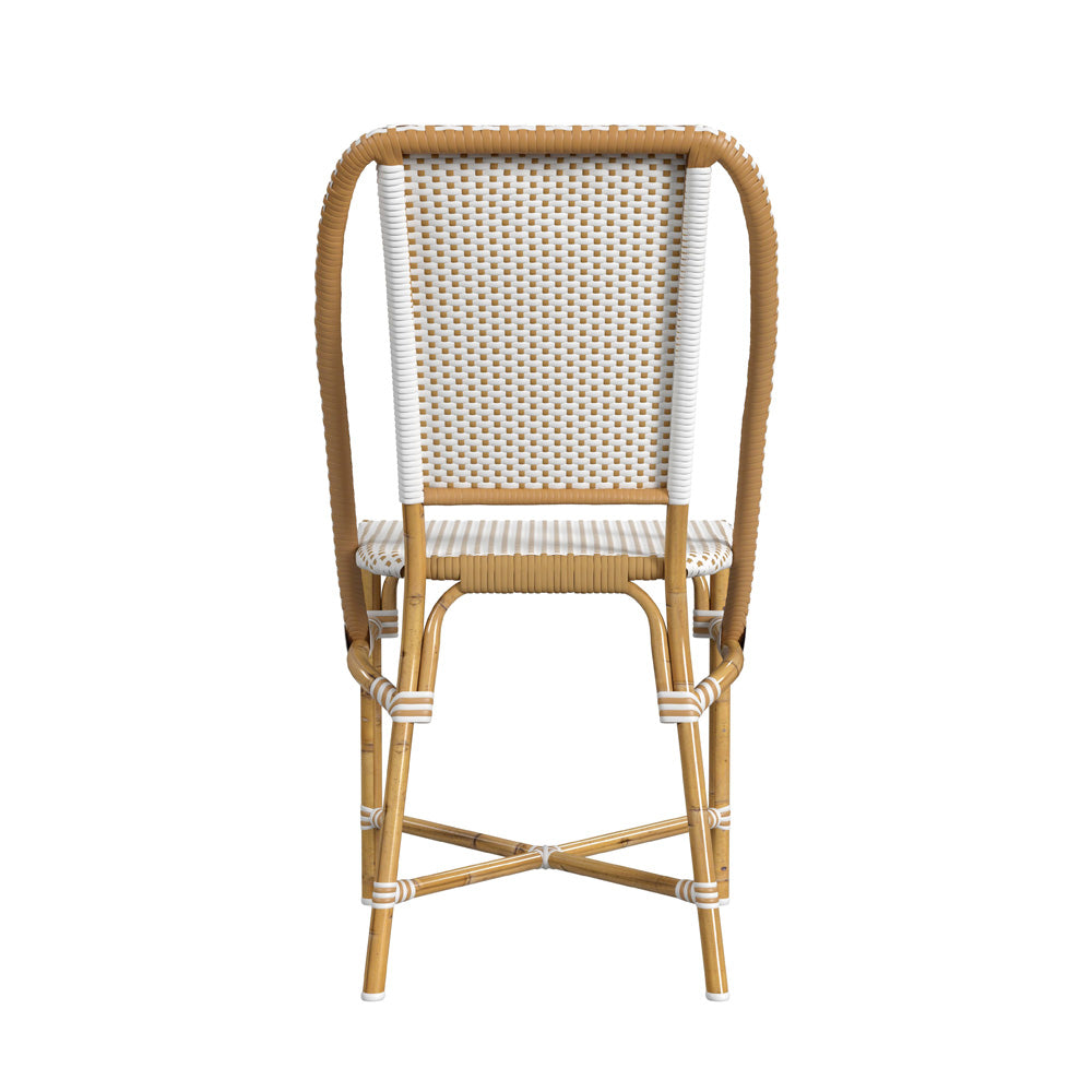 Butler Specialty Company - Tobias Indoor/Outdoor 18.5 in. Seat Height Rattan Dining Chair, Beige/White - 5647433