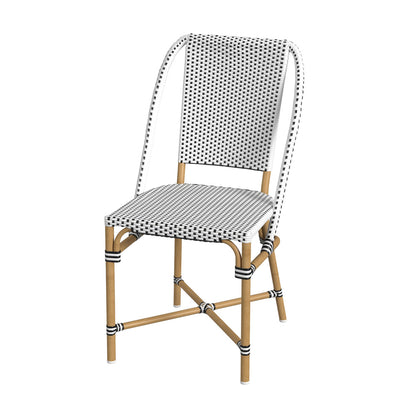 Butler Specialty Company - Tobias Indoor/Outdoor 18.5 in. Seat Height Rattan Dining Chair, Black/White - 5647434