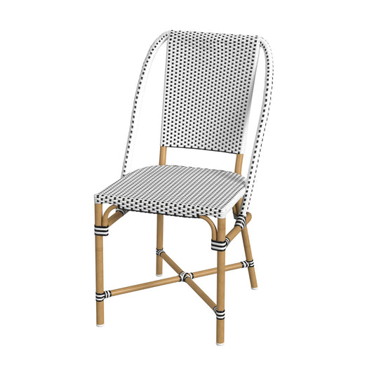 Butler Specialty Company - Tobias Indoor/Outdoor 18.5 in. Seat Height Rattan Dining Chair, Black/White - 5647434