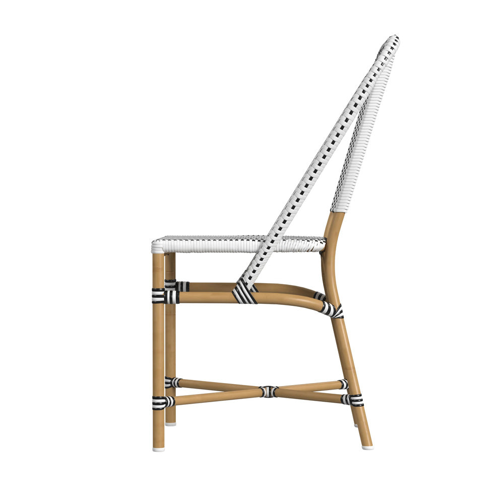 Butler Specialty Company - Tobias Indoor/Outdoor 18.5 in. Seat Height Rattan Dining Chair, Black/White - 5647434