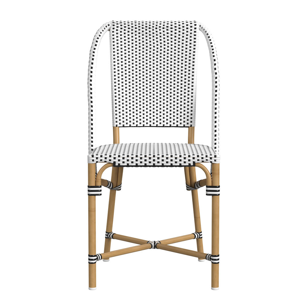 Butler Specialty Company - Tobias Indoor/Outdoor 18.5 in. Seat Height Rattan Dining Chair, Black/White - 5647434