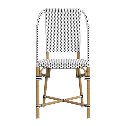 Butler Specialty Company - Tobias Indoor/Outdoor 18.5 in. Seat Height Rattan Dining Chair, Black/White - 5647434