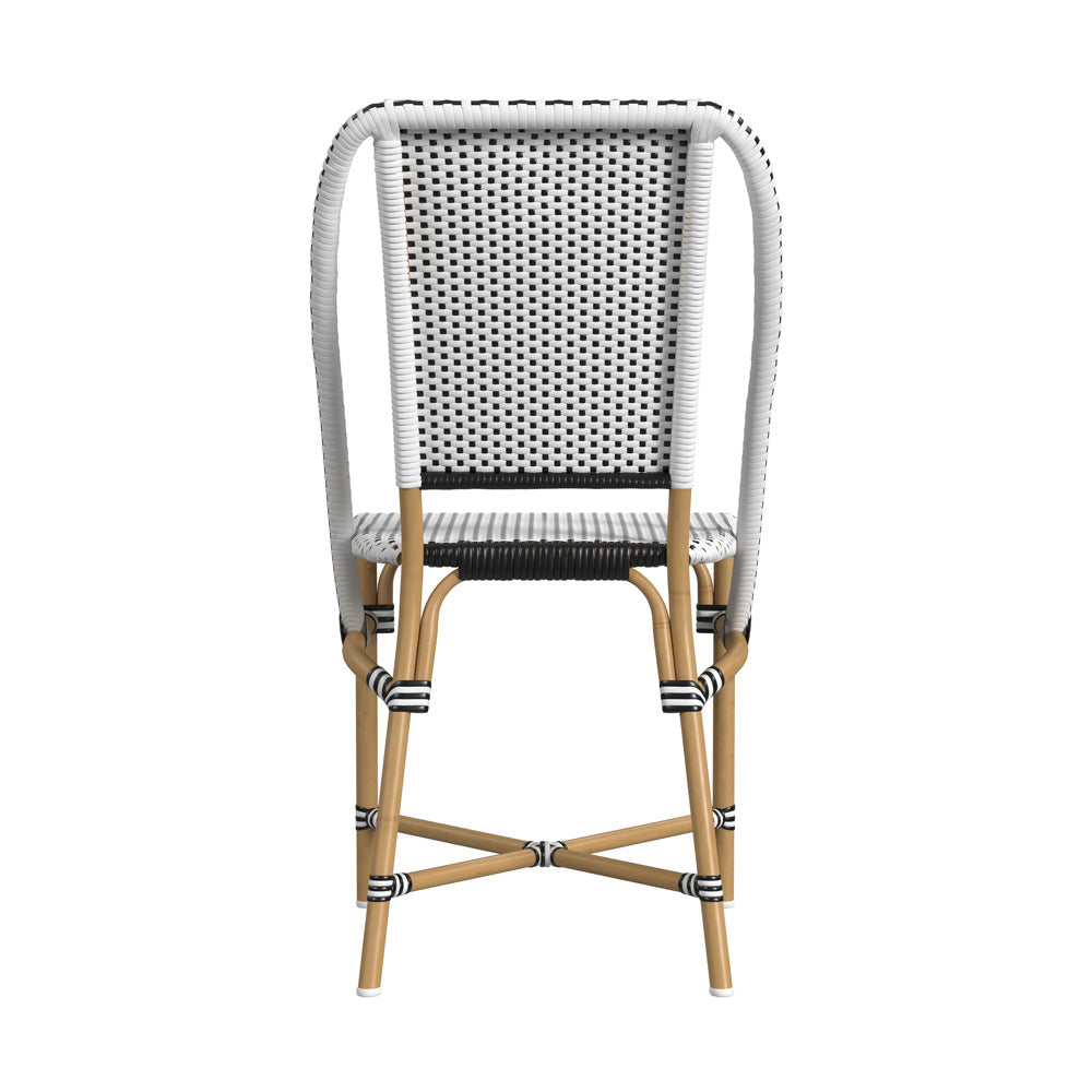 Butler Specialty Company - Tobias Indoor/Outdoor 18.5 in. Seat Height Rattan Dining Chair, Black/White - 5647434