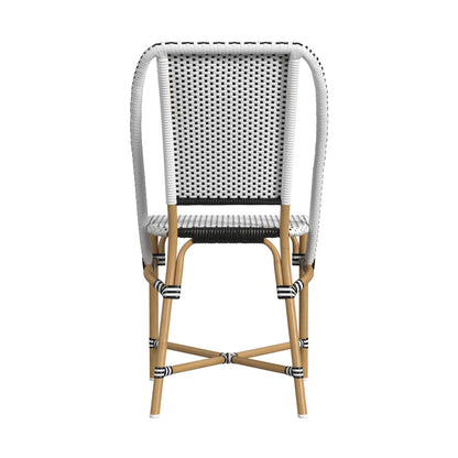 Butler Specialty Company - Tobias Indoor/Outdoor 18.5 in. Seat Height Rattan Dining Chair, Black/White - 5647434