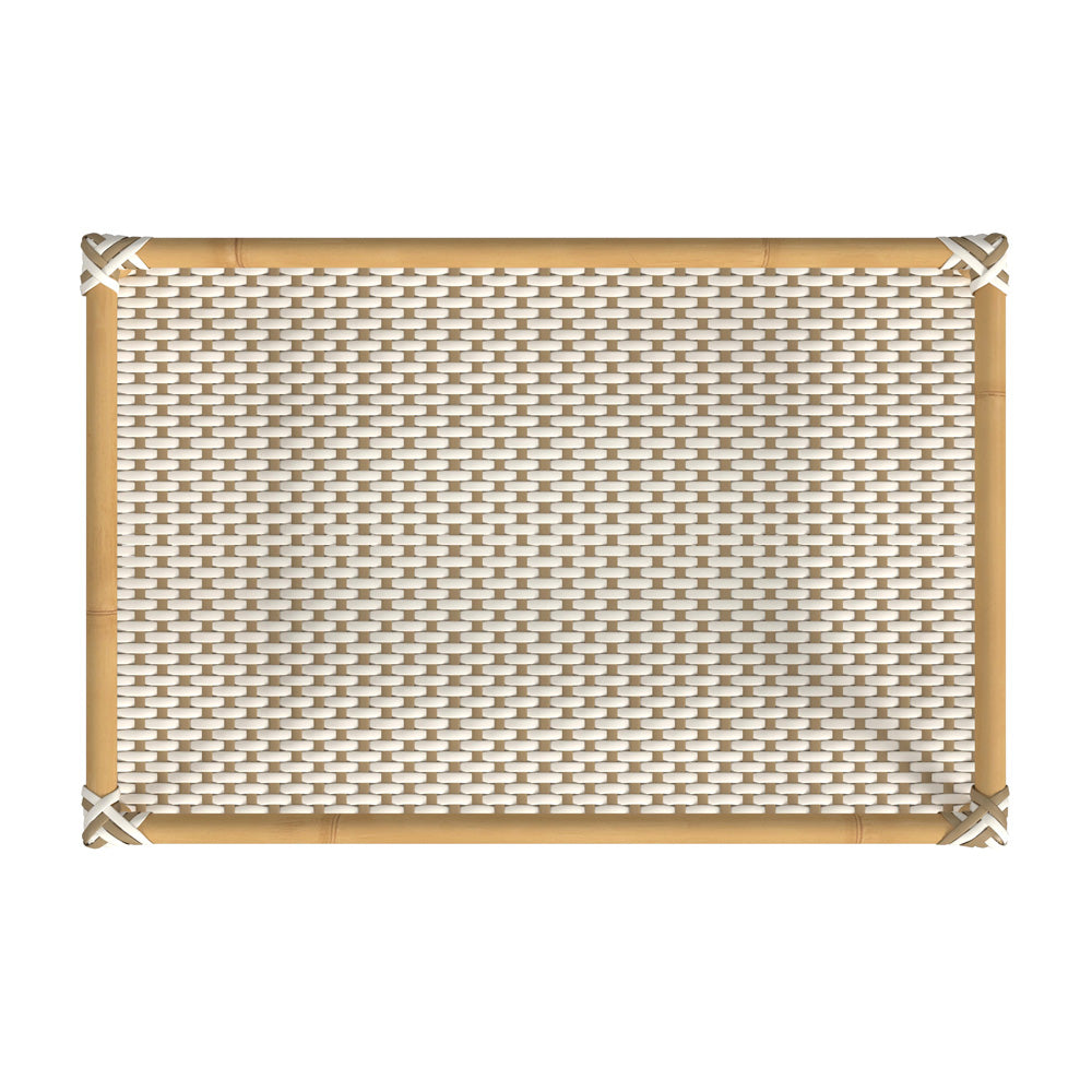 Butler Specialty Company - Tobias Indoor/Outdoor 24 in. W Rattan & Metal 3 Tier Mobile Bar/Serving Cart, Beige/White - 5651433