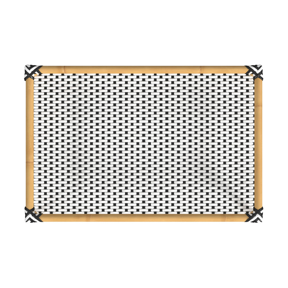 Butler Specialty Company - Tobias Indoor/Outdoor 24 in. W Rattan & Metal 3 Tier Mobile Bar/Serving Cart, Black/White - 5651434