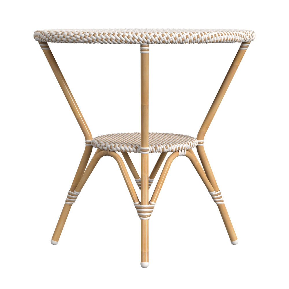 Butler Specialty Company - Tobias Indoor/Outdoor 30 in. W Round Rattan Bistro Table, Beige/White - 5646433