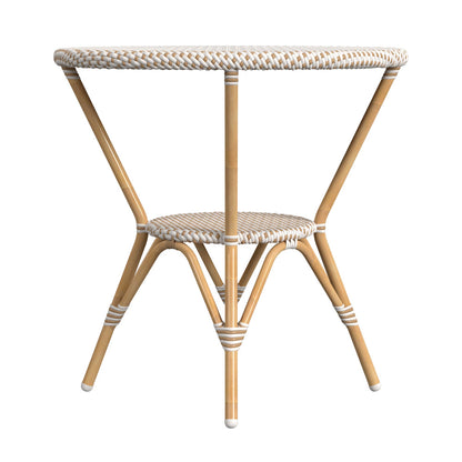 Butler Specialty Company - Tobias Indoor/Outdoor 30 in. W Round Rattan Bistro Table, Beige/White - 5646433