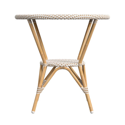 Butler Specialty Company - Tobias Indoor/Outdoor 30 in. W Round Rattan Bistro Table, Beige/White - 5646433