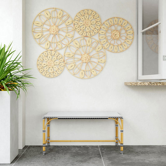 Butler Specialty Company - Tobias Indoor/Outdoor 40 in. W Rectangular Rattan Dining Bench, White/Black - 5650434