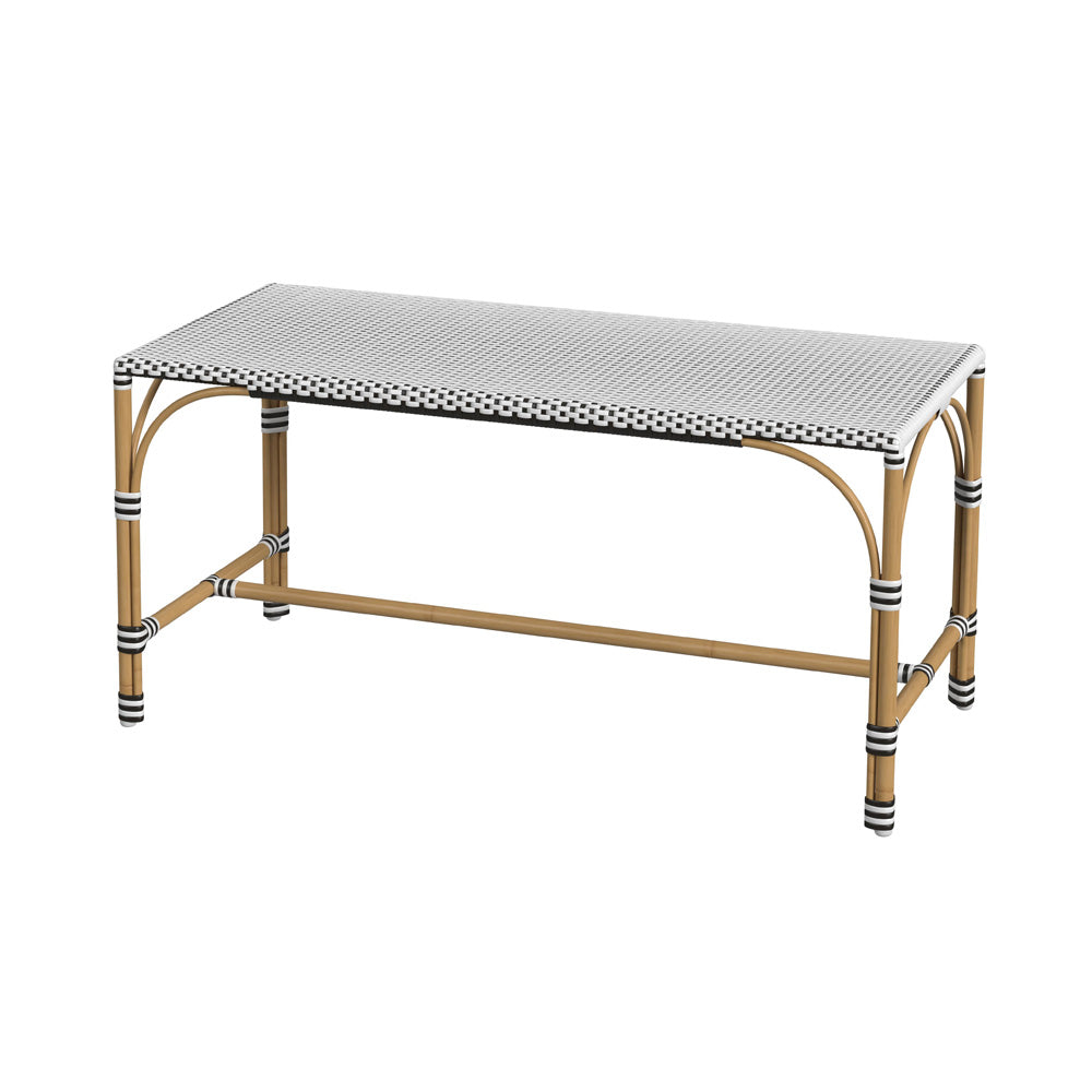 Butler Specialty Company - Tobias Indoor/Outdoor 40 in. W Rectangular Rattan Dining Bench, White/Black - 5650434