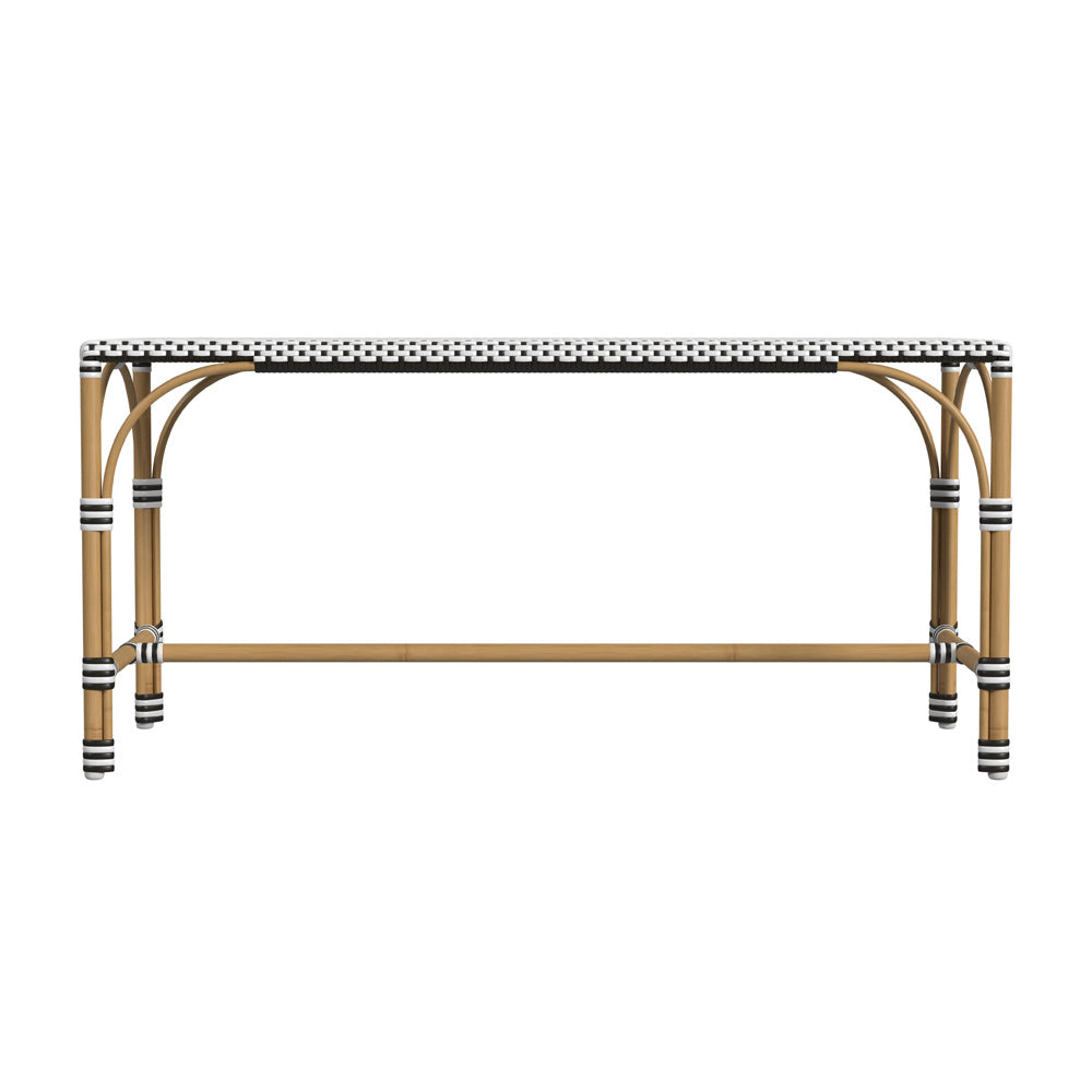 Butler Specialty Company - Tobias Indoor/Outdoor 40 in. W Rectangular Rattan Dining Bench, White/Black - 5650434