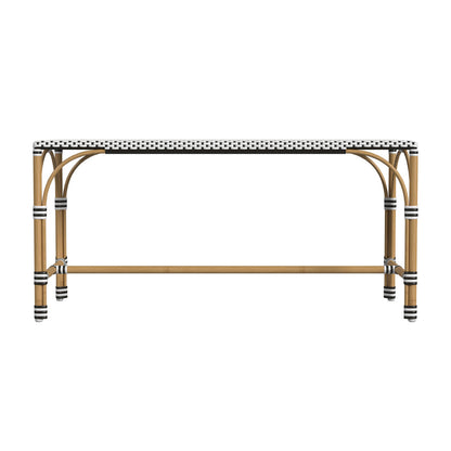 Butler Specialty Company - Tobias Indoor/Outdoor 40 in. W Rectangular Rattan Dining Bench, White/Black - 5650434