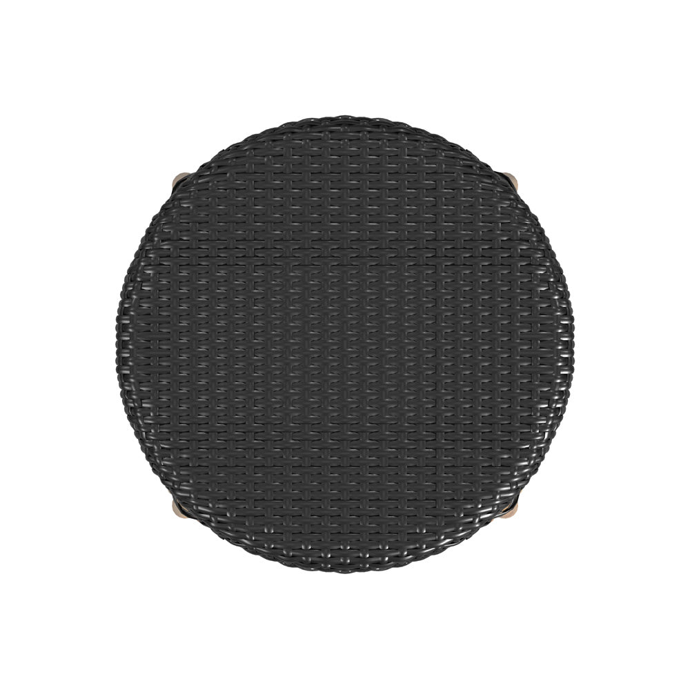 Butler Specialty Company - Tobias 24 in. Seat Height Rattan Round Backless Counter Height Stool with Footrest, Black - 9371425