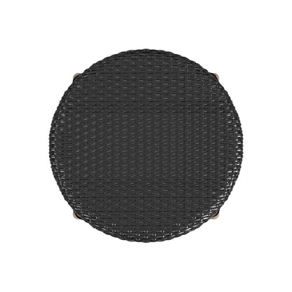 Butler Specialty Company - Tobias 24 in. Seat Height Rattan Round Backless Counter Height Stool with Footrest, Black - 9371425