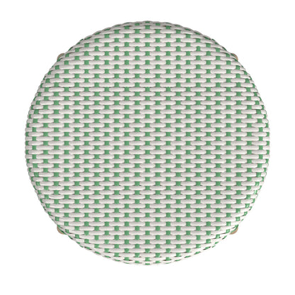 Butler Specialty Company - Tobias 24 in. Seat Height Rattan Round Backless Counter Height Stool with Footrest, Green/White Dot - 9371426
