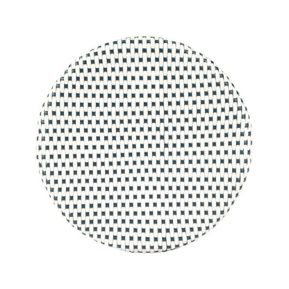 Butler Specialty Company - Tobias 24 in. Seat Height Rattan Round Backless Counter Height Stool with Footrest, Navy/White Dot - 9371222