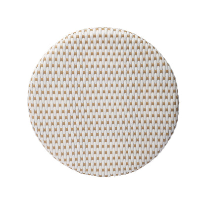 Butler Specialty Company - Tobias 24 in. Seat Height Rattan Round Backless Counter Height Stool with Footrest, Tan/White Dot - 9371415