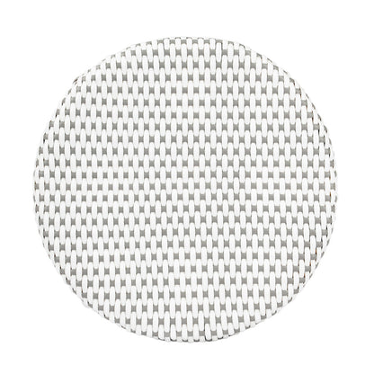 Butler Specialty Company - Tobias 24 in. Seat Height Rattan Round Backless Counter Height Stool with Footrest, White/Gray Dot - 9371329