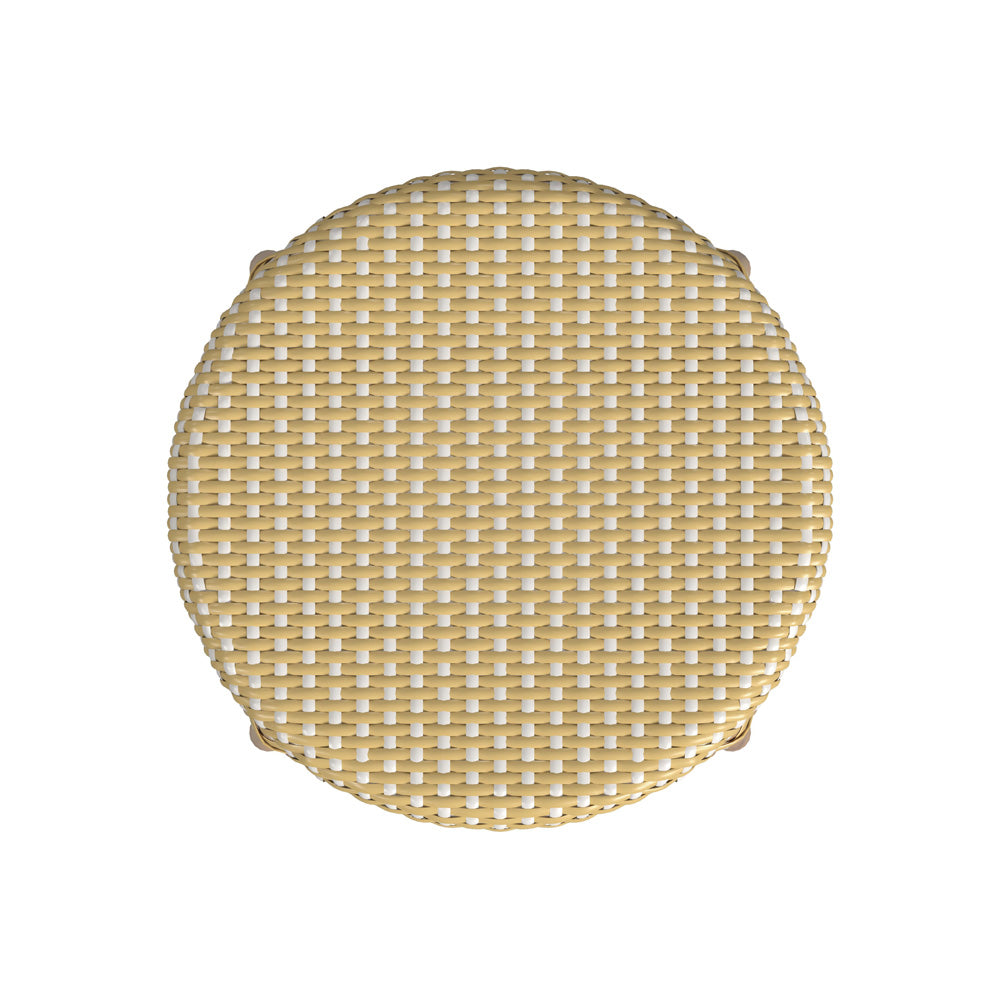 Butler Specialty Company - Tobias 24 in. Seat Height Rattan Round Backless Counter Height Stool with Footrest, Yellow/White Dot - 9371431