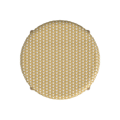 Butler Specialty Company - Tobias 24 in. Seat Height Rattan Round Backless Counter Height Stool with Footrest, Yellow/White Dot - 9371431