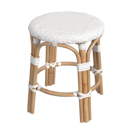 Butler Specialty Company - Tobias 18 in. Seat Height Round Rattan Stool, White - 5745304