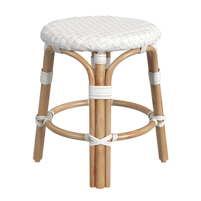 Butler Specialty Company - Tobias 18 in. Seat Height Round Rattan Stool, White - 5745304