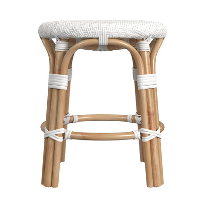 Butler Specialty Company - Tobias 18 in. Seat Height Round Rattan Stool, White - 5745304
