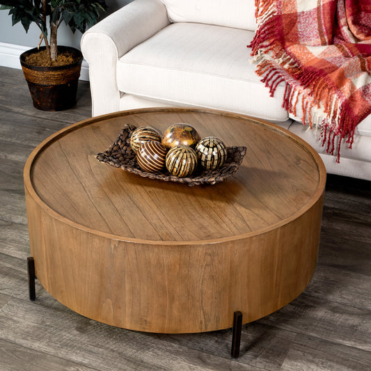 Butler Specialty Company - Tori 40 in. W Round Wood Coffee Table, Medium Brown - 5514274