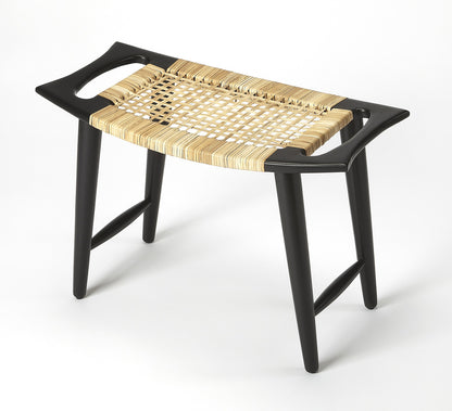 Butler Specialty Company - Tristan 17.5 in. Seat Height Wood & Ratan Accent Stool, Black - 4424295