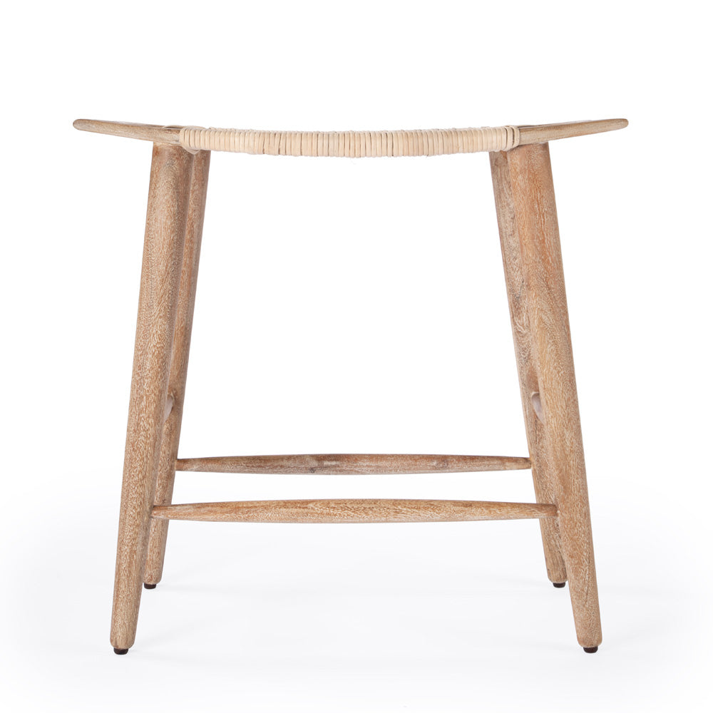 Butler Specialty Company - Tristan 24.75 in. Seat Height Wood & Rattan Counter Height Stool with Footrest, Light Brown - 5584312