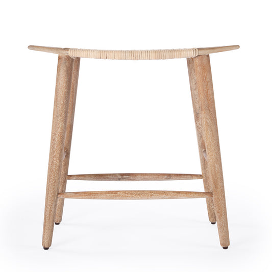 Butler Specialty Company - Tristan 24.75 in. Seat Height Wood & Rattan Counter Height Stool with Footrest, Light Brown - 5584312