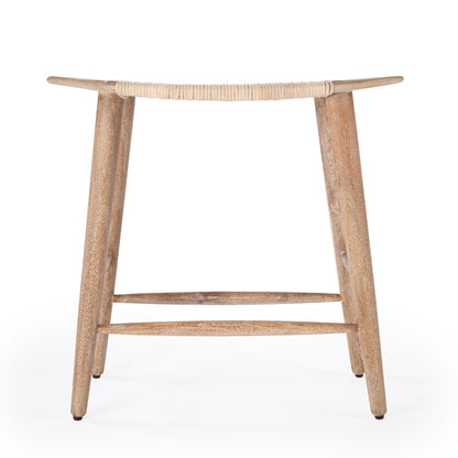 Butler Specialty Company - Tristan 24.75 in. Seat Height Wood & Rattan Counter Height Stool with Footrest, Light Brown - 5584312