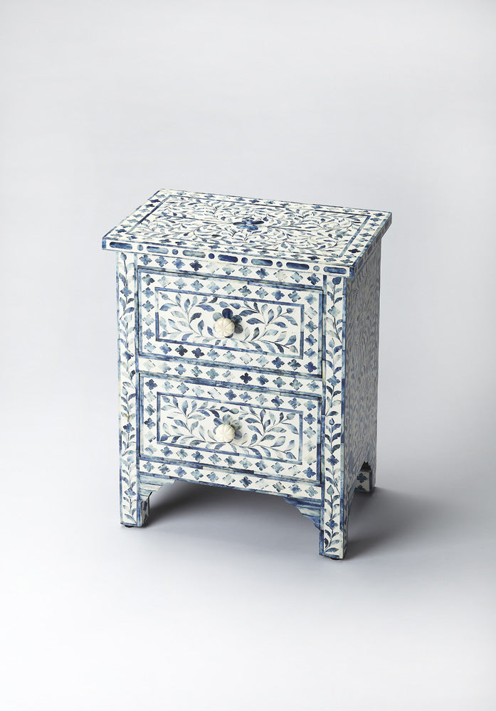 Butler Specialty Company - Trubadur 18 in. W Rectangular Bone Inlay & Wood 2 Drawer Accent Chest, Blue - 2865319