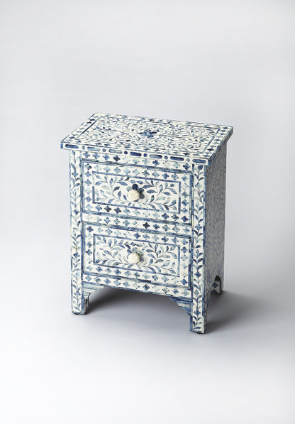 Butler Specialty Company - Trubadur 18 in. W Rectangular Bone Inlay & Wood 2 Drawer Accent Chest, Blue - 2865319