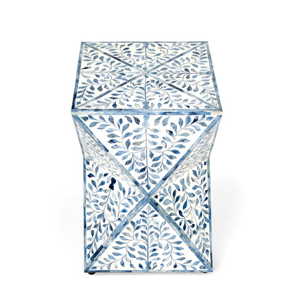Butler Specialty Company - Trubadur Bone Inlay Side Table, Sky Blue and White - 5510417