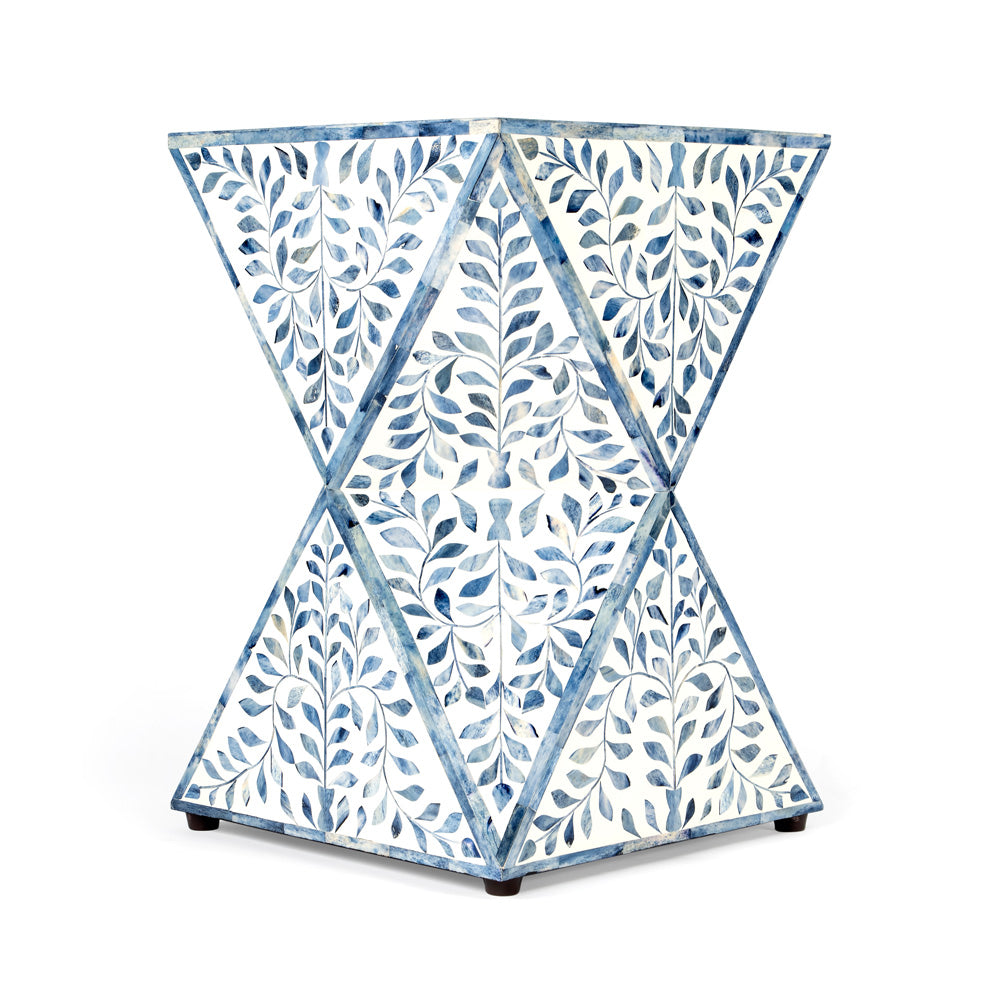 Butler Specialty Company - Trubadur Bone Inlay Side Table, Sky Blue and White - 5510417